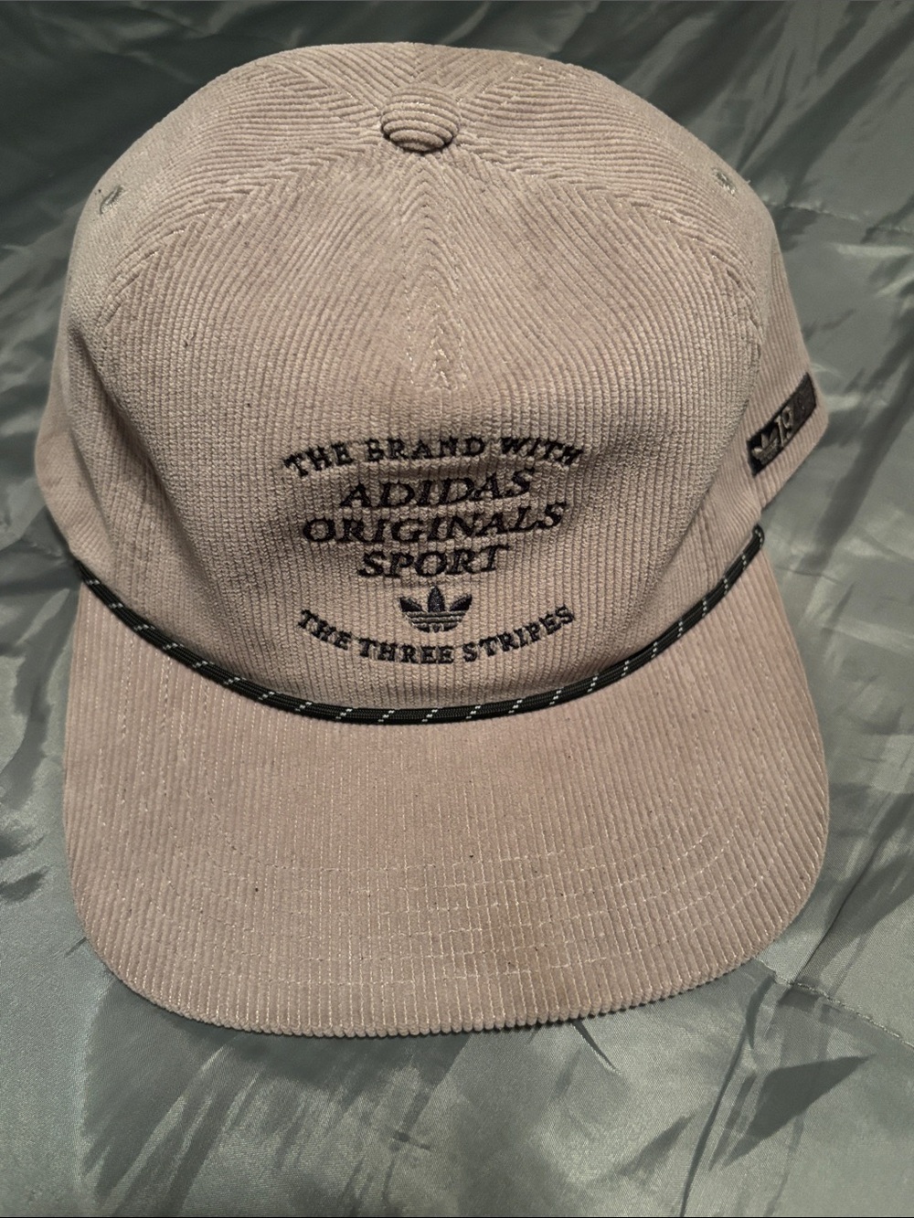 adidas Originals Beige Corduroy Cap with Black Trim